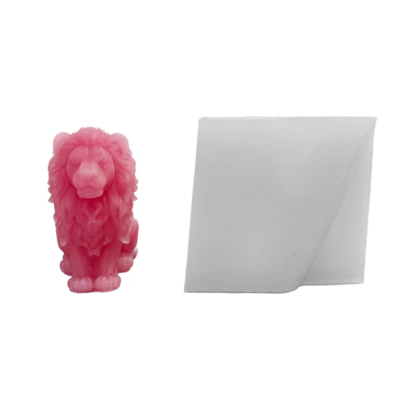 Silikon 3D Aslan Figürü Mum Kalıbı ürün görseli 1