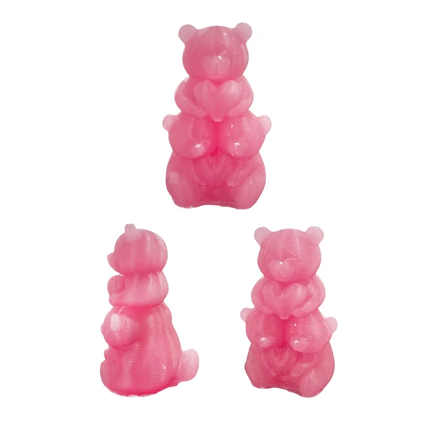Silikon 3D Kalpli Sevimli Ayıcıklar Mum Kalıbı - Resim 2
