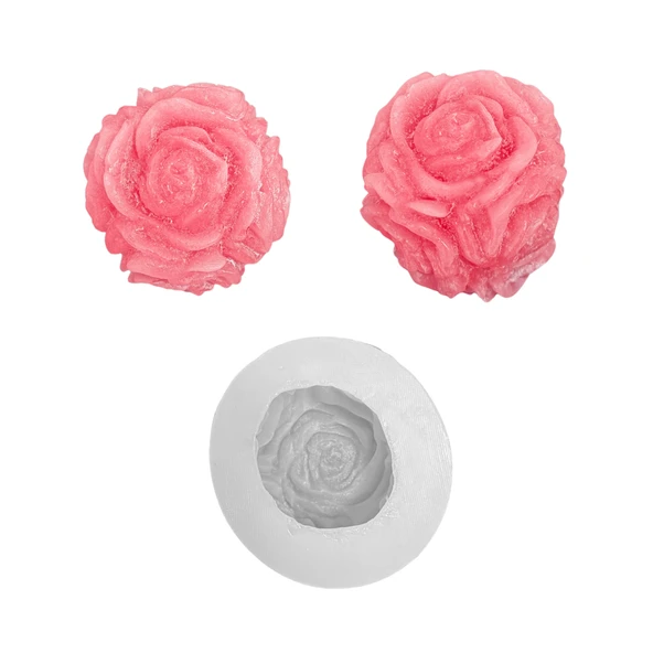 Silikon 3D Silindir Gül Buketi Mum Kalıbı - Resim 2