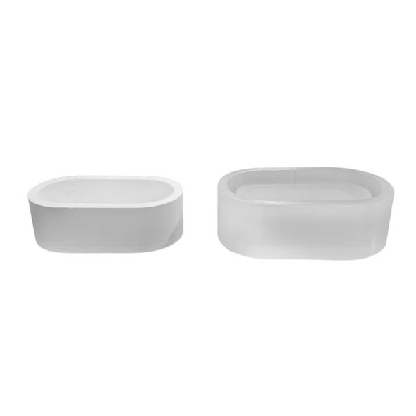 Silikon 3D Oval Taş Tozu Saksı ve Mumluk Kalıbı ürün görseli 1