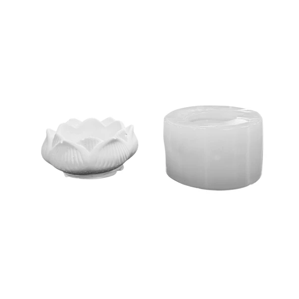 Silikon 3D Lotus Çiçeği Model Taş Tozu Mumluk Kalıbı ürün görseli 1