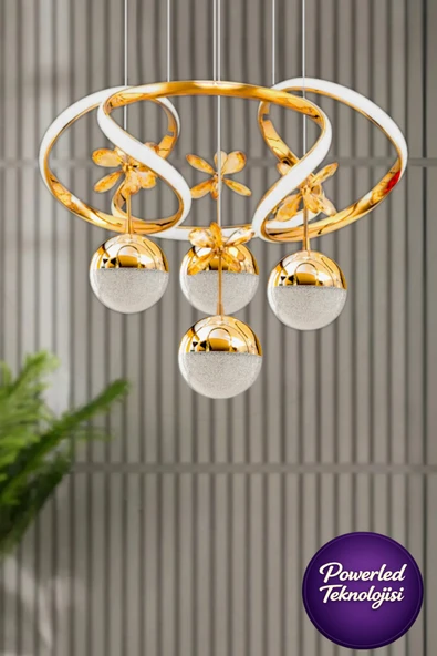 Luna Lighting Milano Model Gold Kaplama Beyaz Işık Powerled Salon Mutfak Yatak Oturma Odası Şık Led Avize ürün görseli 1
