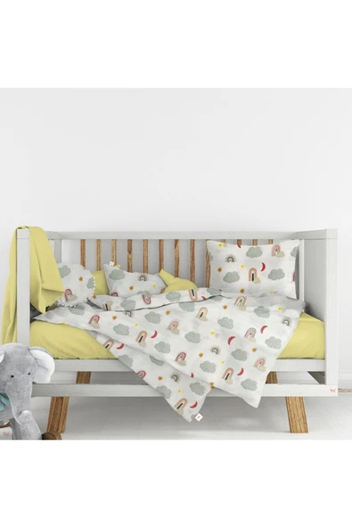 Flanel (Pazen) Kumaşından %100 Pamuklu Bebek Nevresim Takımı - 100x150 ürün görseli 1