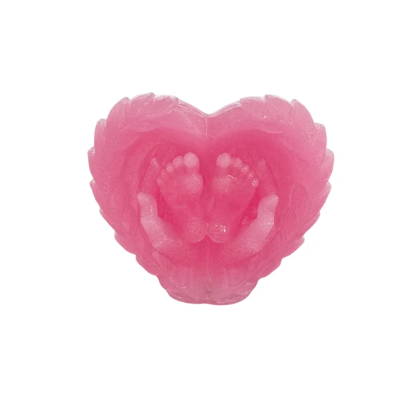 Silikon 3D Kalp Kanatlı Bebek Ayağı Mum Kalıbı - Resim 3