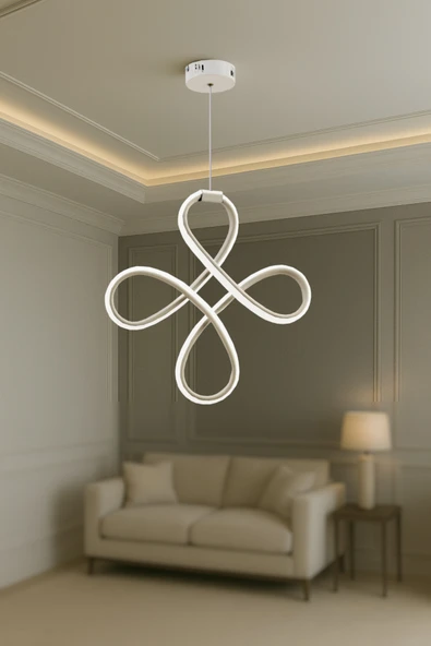 Luna Lighting Yonca Modeli 2025 COLLECTİON Salon Mutfak Banyo Yatak Çocuk Odası Modern Beyaz Led Avize ürün görseli 1