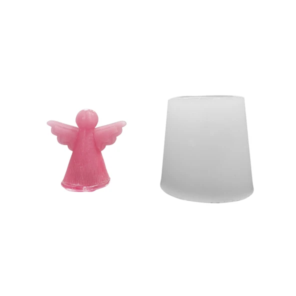 Silikon 3D Sade Minimalist Melek Mum Kalıbı ürün görseli 1