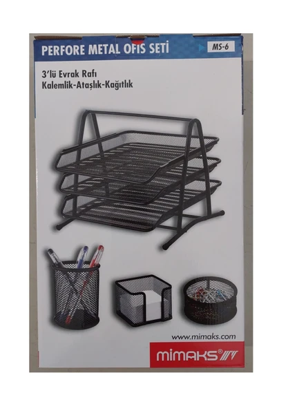 Mimaks Metal Ofis Masa Seti Perforeli 4 Lü Gri Ms-6 ürün görseli 1