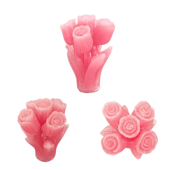 Silikon 3D 5 Güllü Çiçek Buketi Mum Kalıbı - Resim 2