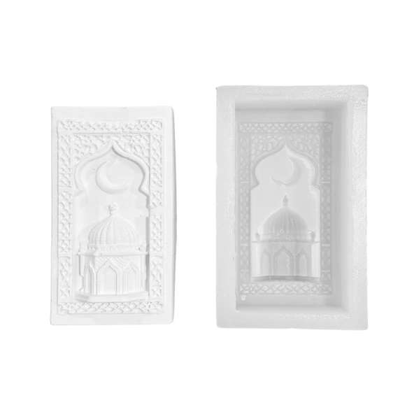 Silikon 3D Cami ve Ay Hilal Motifli Taş Tozu ve Mum Kalıbı ürün görseli 1