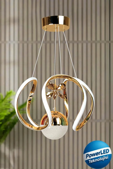 Luna Lighting Clasy Model Gold Kaplama Metal Salon Mutfak Oturma Yatak Odası Modern Led Beyaz Işık Avize ürün görseli 1