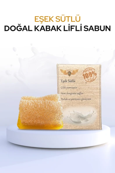 El Yapımı Kabak Lifli Doğal Eşek Sütlü Güzellik Sabunu ürün görseli 1