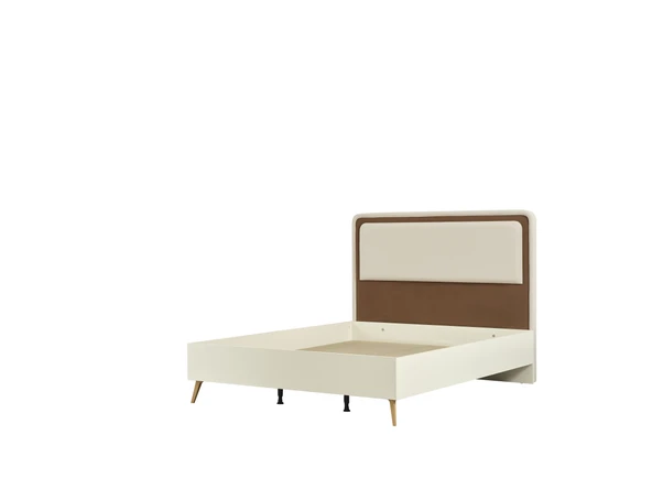Dienni Terra Modern Çift Kişilik Karyola ve Başlık Seti(YATAK DAHİL DEĞİL) - 160x200 cm Yatak Uyumlu - 175 cm Geniş Tasarım Başlıklı Yatak İskele ürün görseli 1