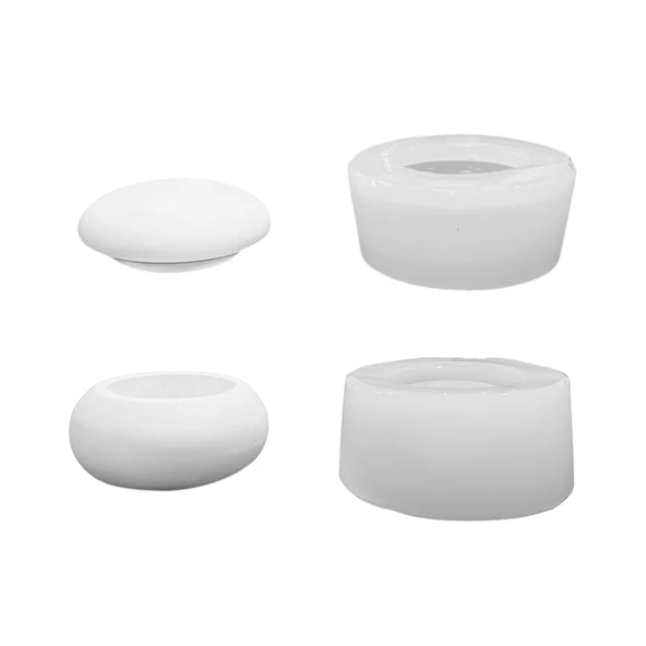 Silikon 3D Minimal Kapaklı Yuvarlak Taş Tozu Mumluk Kalıbı ürün görseli 1