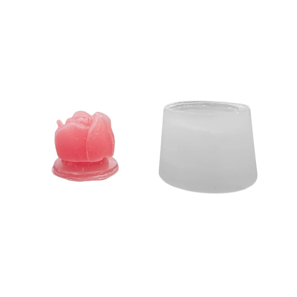 Silikon 3D Mini Süslemelik Gül Mum Kalıbı ürün görseli 1