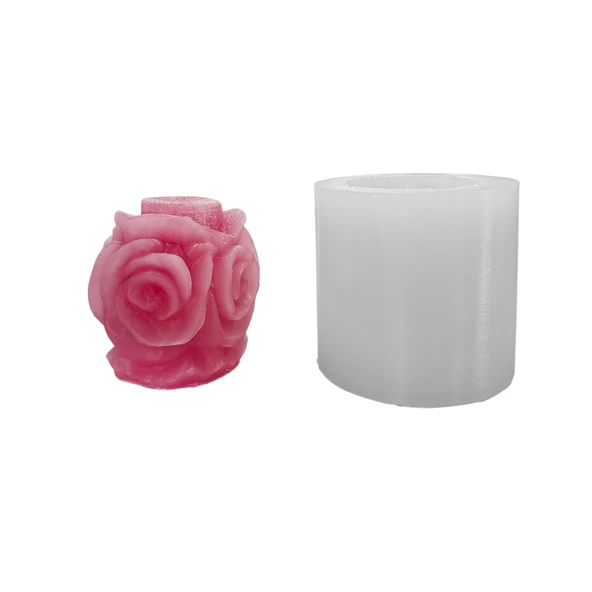 Silikon 3D Gül Sütunu Mum Kalıbı ürün görseli 1