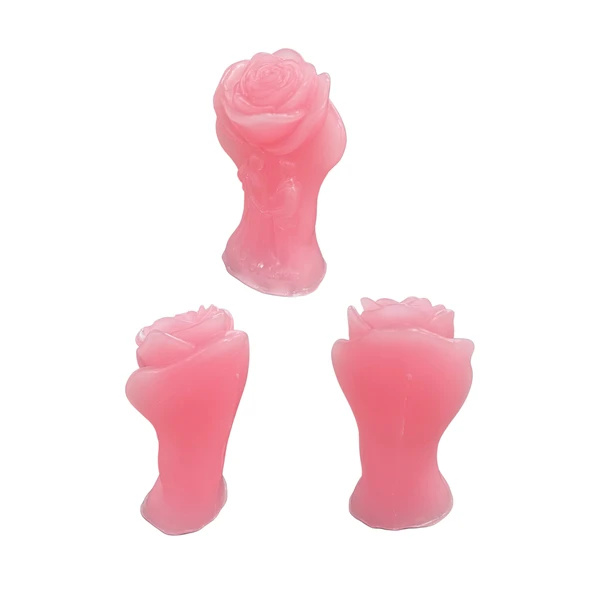 Silikon 3D Gül İçinde Çift Figürlü Mum Kalıbı - Resim 3