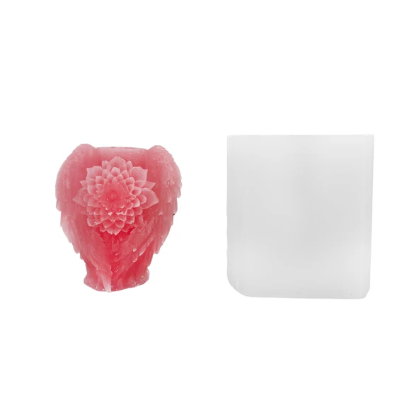 Silikon 3D Çiçekli Melek Kanadı Mum Kalıbı ürün görseli 1