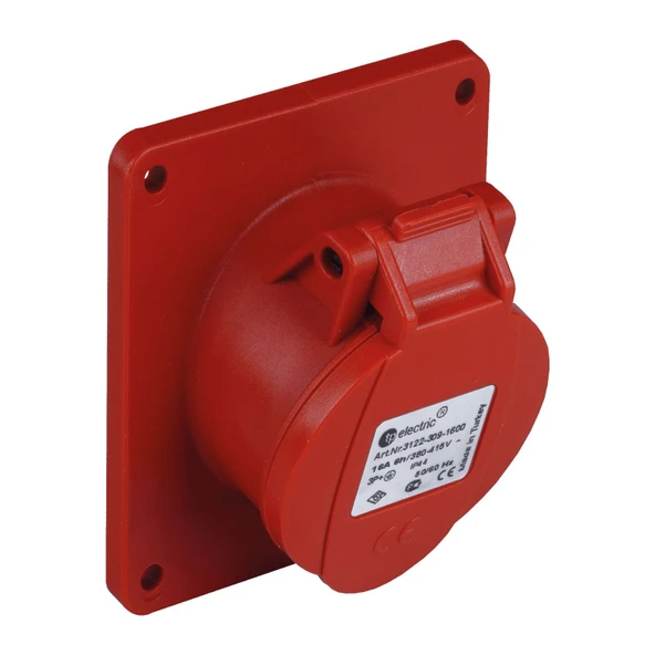 TP Electric 3105-309-1600 Vidalı Bağlantı IP44 5x16A CEE Norm Eğik Makine Prizi ürün görseli 1