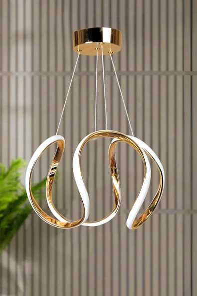 Luna Lighting Deluxe Model GOLD Kaplama Metal Salon Mutfak Oturma Yatak Odası Modern Led Beyaz Işık Avize ürün görseli 1