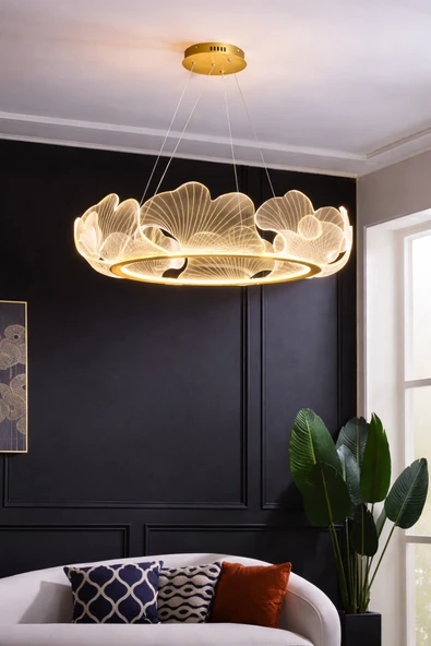 Luna Lighting Paris Model Gold Kaplama 3 Renk Metal Salon Mutfak Oturma Yatak Odası Modern Led Sarkıt Avize ürün görseli 1