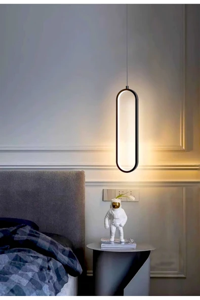 Luna Lighting Piero Model Siyah Renk Metal Salon Mutfak Oturma Yatak Odası Modern Led Sarkıt Avize ürün görseli 1