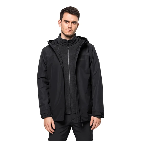 Jack Wolfskin Taubenberg 3IN1 Jacket Mont Siyah - Resim 5