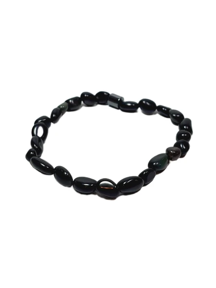 JTSS26BLK1699 TURMALİN ve HEMATİT DOĞALTAŞ ESNEK 6 MM JANTİ BİLEKLİK ürün görseli 1