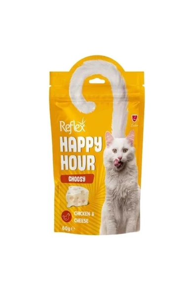 Reflex Plus Happy Hour Tavuk Etli ve Peynirli Seçici Kediler Için Kedi Ödülü 2 x 60GR ürün görseli 1