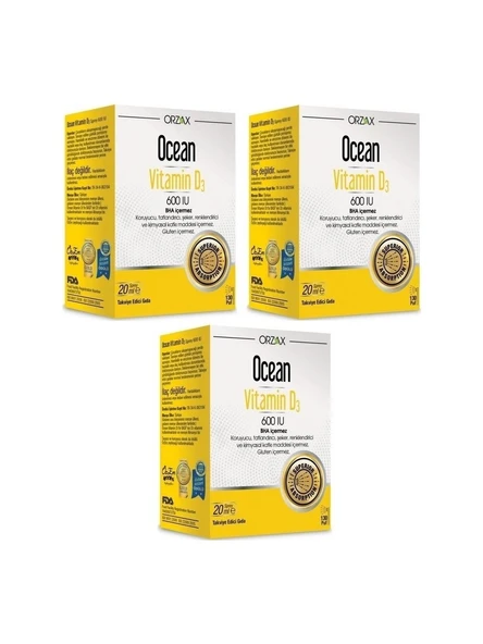 Ocean Vitamin D3 600 IU Sprey 20 ml 3 Adet ürün görseli 1