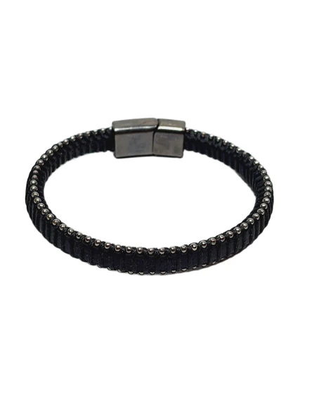 JTSS26BLK1684 ONYX ve TERAHERTZ DOĞALTAŞ 6 MM ESNEK ve HAKİKİ DERİ MIKNATISLI KİLİT GARANTİLİ KUTULU JANTİ KOMBİN BİLEKLİK KUTULU ürün görseli 1