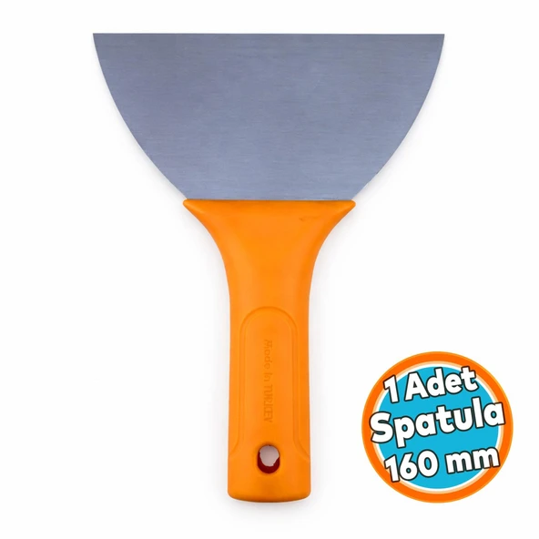 Plastik Saplı Spatula Sap Takmalı 160 mm Dayanıklı Paslanmaz Çelik Yüzey Çok Amaçlı İnşaat Spatulası ürün görseli 1