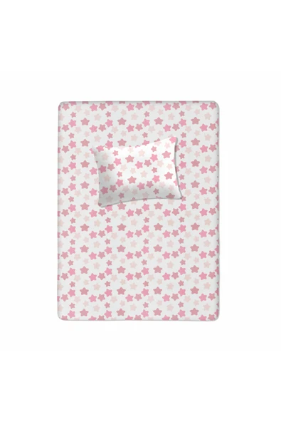 %100 Pamuklu Bebek Aparalı Çarşaf 115x150 + Bebek Yastık Kılıfı 35x45 ürün görseli 1