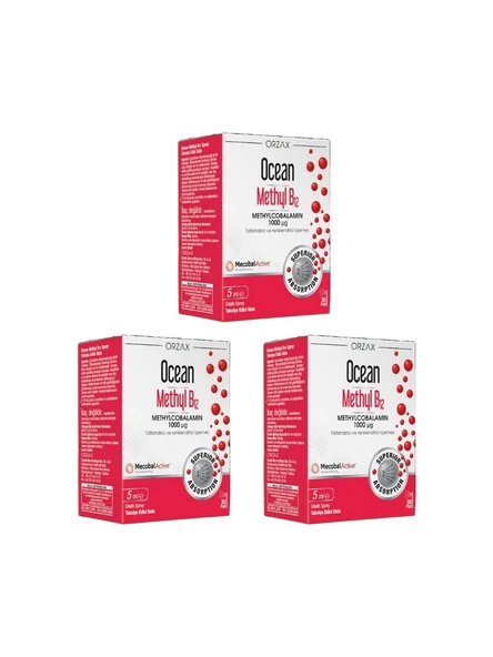 Ocean Methyl B12 1000 mcg Dilaltı Sprey 5 ml 3'lü ürün görseli 1