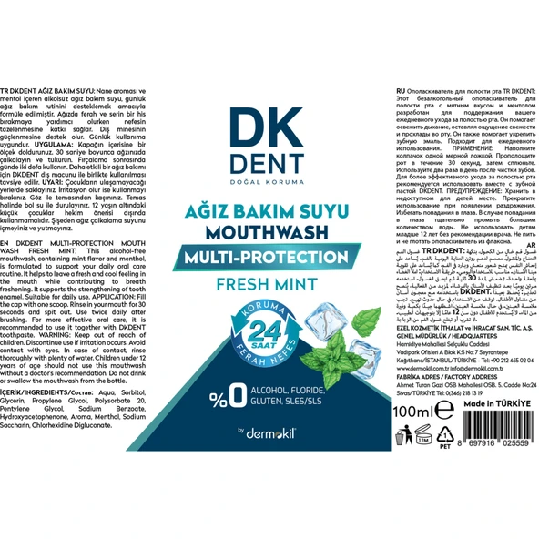 DKDENT Nane Özlü Seyahat Boy Ağız Bakım Suyu 100 ml ürün görseli 1