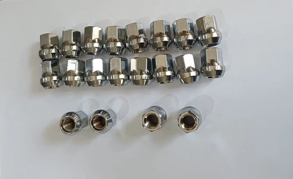 Somun Takımı Krom Kaplı M12x1.5 Aa 17 H 25, Açık Kafa, 20 Adet ürün görseli 1