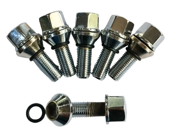 Bijon Krom Kaplı M12 X 1.5 Aa 19 Mm Diş 28 Boy 54mm 5 Adet ürün görseli 1