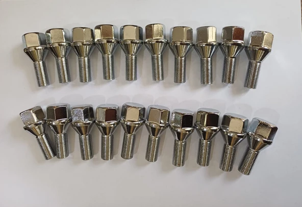 Bijon Takımı Krom Kaplı M12 X 1.25 Aa 17 Mm Diş 24 Boy 52 Mm Takım 20 ürün görseli 1