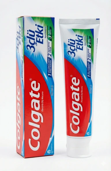Colgate 3'lü Etki Diş Macunu 100 ml - Çürük Karşıtı, Beyazlatıcı ve Ferahlatıcı Tam Koruma ürün görseli 1