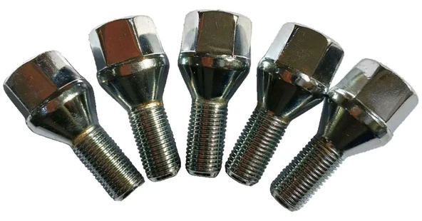 Bijon Krom Kaplı M12 X 1.25 Aa 17 Mm Diş 24 Boy 54mm 5 Adet ürün görseli 1