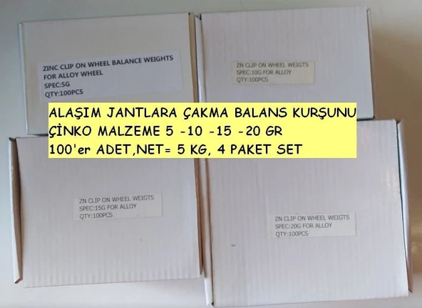 Alaşım Jantlara Çakma Balans Kurşunu - Çinko Malzeme 5-10-15-20 Gr ürün görseli 1