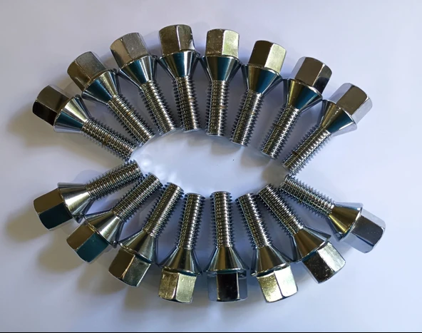 Bijon Takımı Krom Kaplı M12x1.75 - Aa 17mm Diş/boy 28/55mm, 16 Ad ürün görseli 1