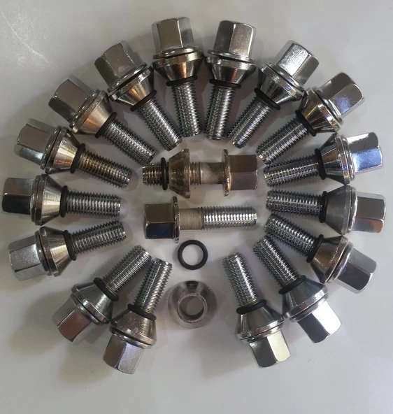 Bijon Takımı Krom Kaplı M12x1.5 - Aa=19mm Dış=28 Mm Tam boy:54 ürün görseli 1