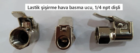 Lastik Şişirme Aletlerinin Hava Basma Ucu Mandallı 1-4 Npt Dişli ürün görseli 1
