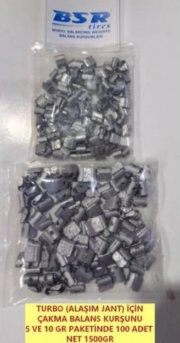 Alaşım Jantlara Turbo Çakma Balans Kurşunu 2 Pk Pakette 100Ad ürün görseli 1