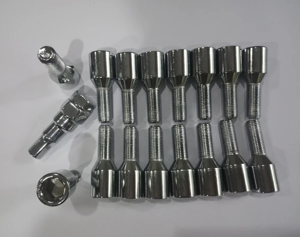 Allen-12 Başlı Krom Kaplı Bijon M12X1.25. DİŞ=28 MM TAM BOY 55 MM ürün görseli 1