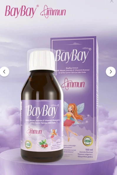 BayBay Immun Kekik, Meyan, Aserola Ektresi ve Çinko İçeren Takviye Edici Gıda 150 ml ürün görseli 1