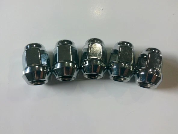 Somun 1/2"-20 Unf Diş Ing.-Usa Tekerlek Somunu Krom Kaplı Aa=19 MM Boy=26 MM 5 Adet ürün görseli 1