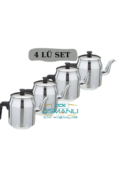 OSMANLI ÇAY KAZANLARI Osmanlı Kahveci Demliği 4 Adet Çelik Demlik ( 2,5 Lt ) Çaydanlık ürün görseli 1