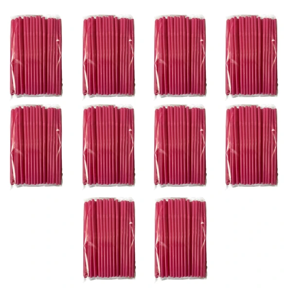 Omeyva Kalın Kokteyl Buzlu Soğuk İçecek Pipet - Körüklü - Pembe - 22 Cm. - 8 mm. - 1000 Adet ürün görseli 1