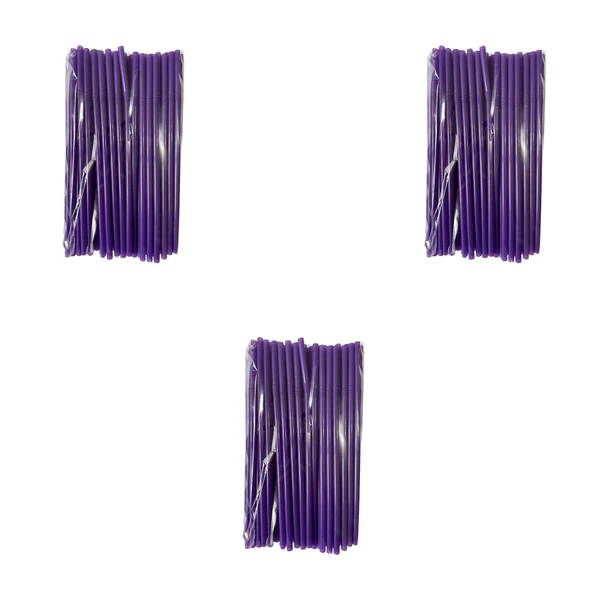 Omeyva Körüklü Mor Kalın Kokteyl Buzlu Soğuk İçecek Pipet - 22 Cm. - 8 mm. -300 Adet ürün görseli 1